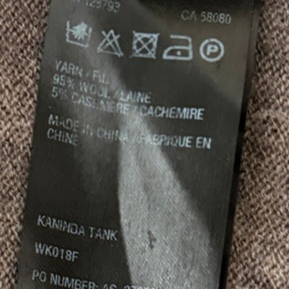 ALL SAINTS NWOT Wool/Cashmere Kaninda Sleeveless Zip Sided Tunic Sweater Dress 4 - Picture 5 of 6